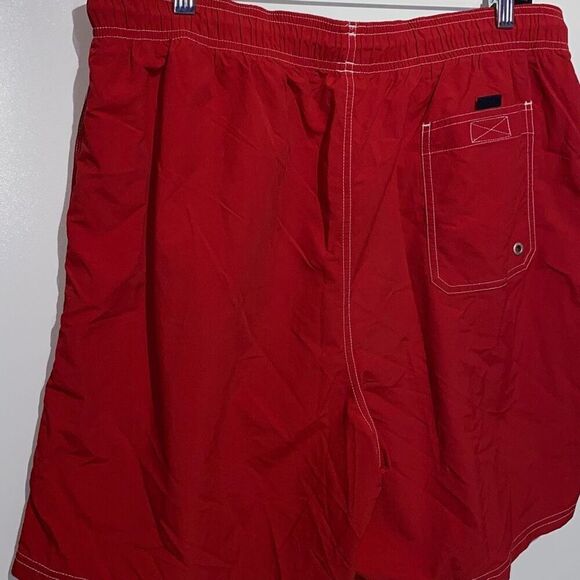 Nautica Men's Quick-Dry Solid Swim Trunk Red Size Large - Picture 6 of 12